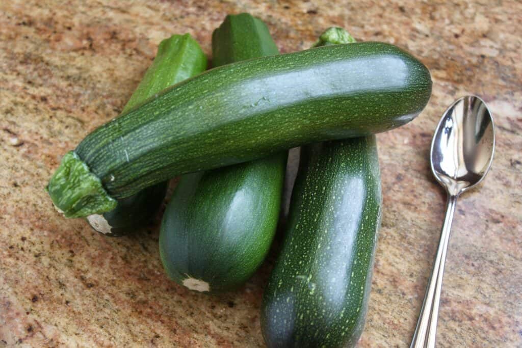 4 homegrown zucchini