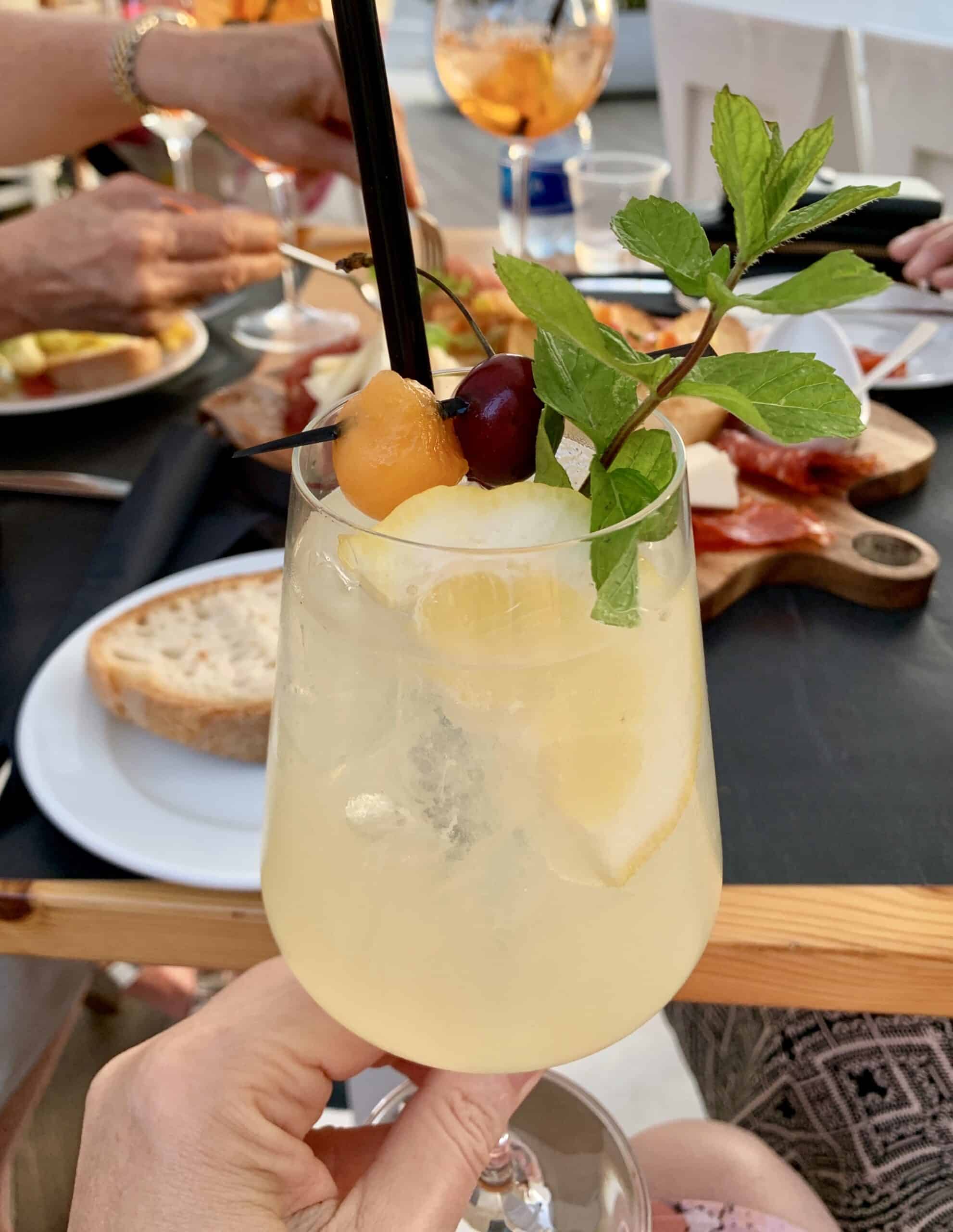 limoncello cocktail at a trattoria