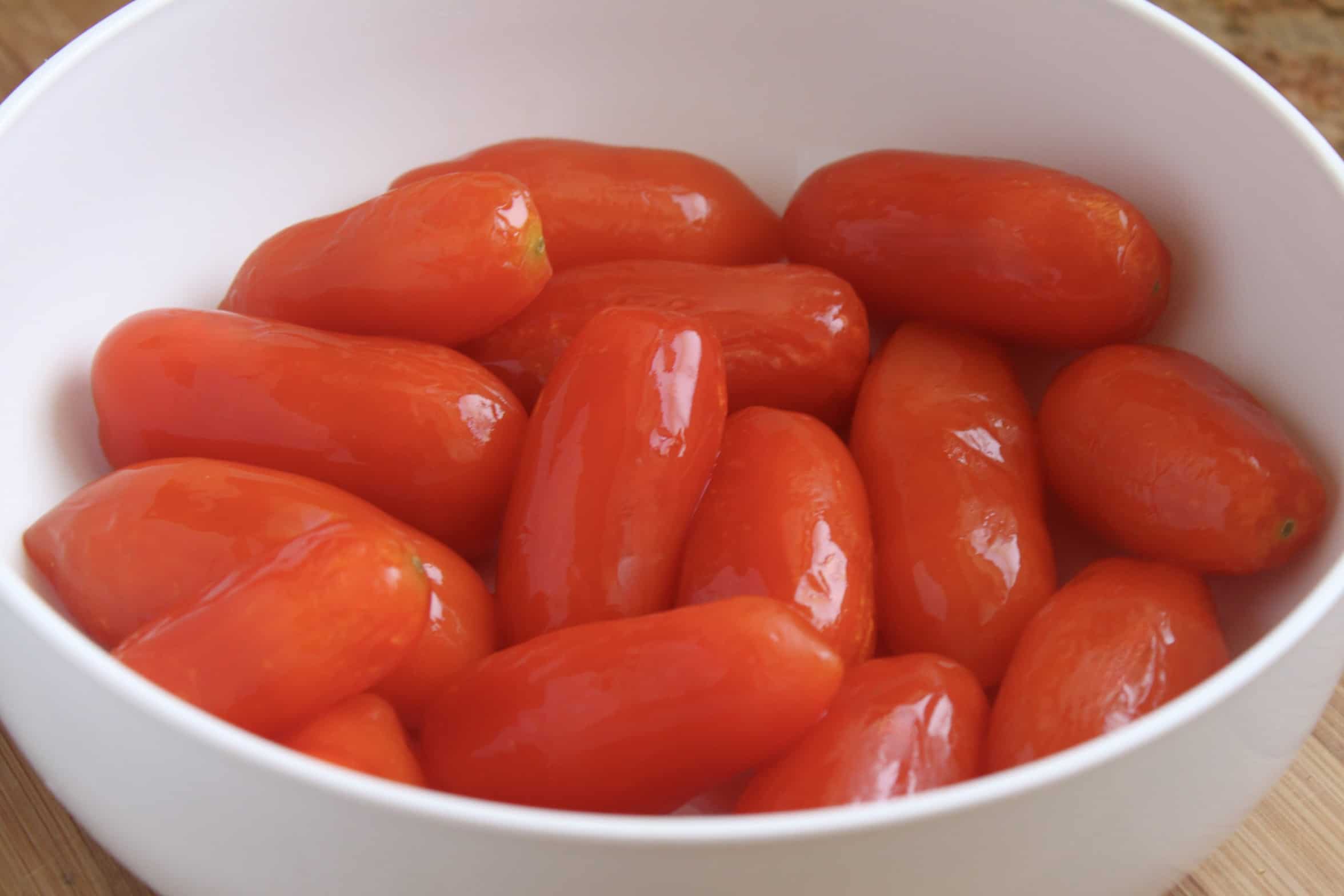 San Marzano tomatoes in a bowl