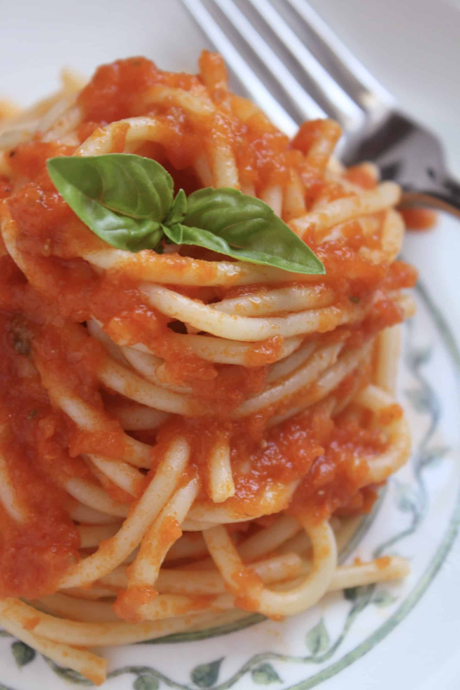 spaghetti with fresh tomato sauce