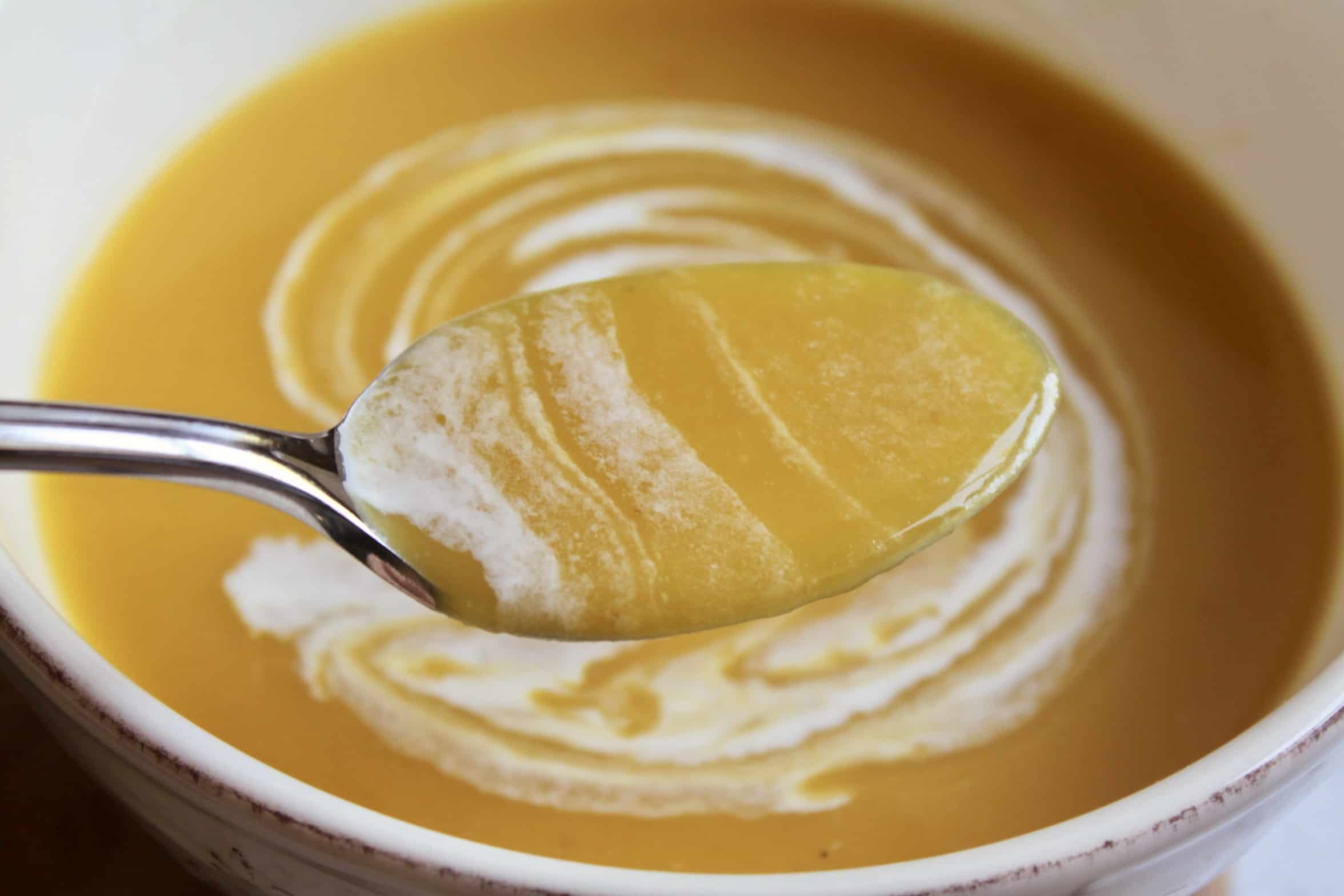 spoonful of pumpkin soup