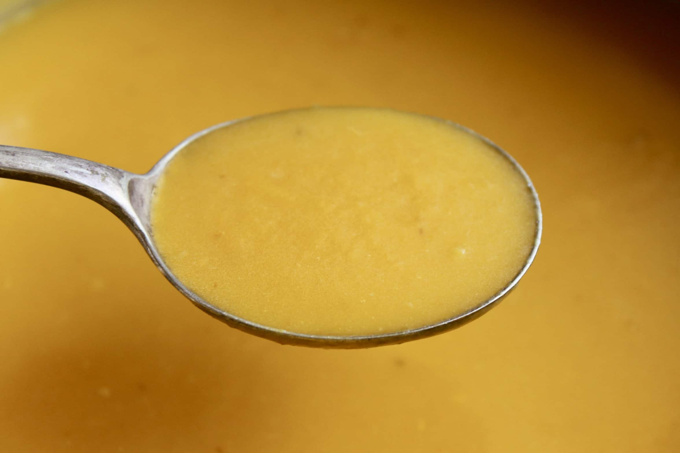 spoonful of pumpkin soup