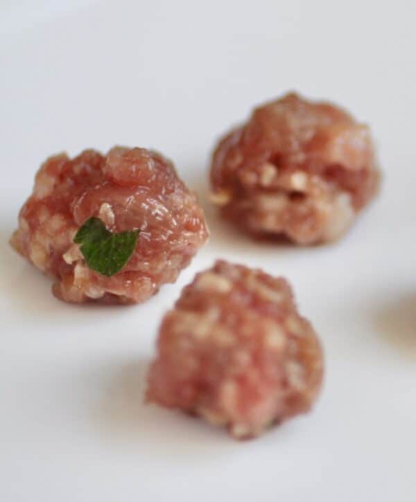 raw mini meatballs