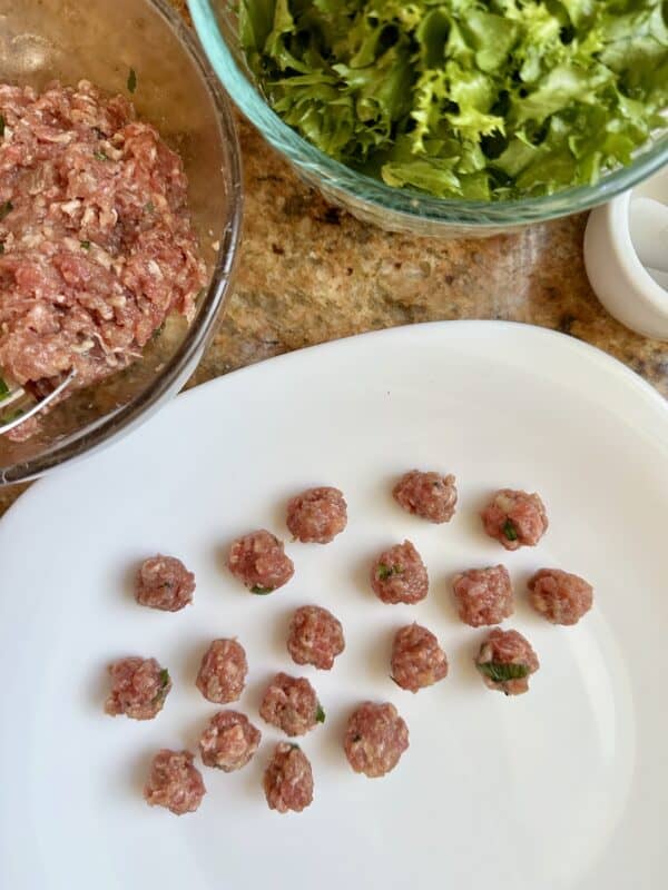 mini meatballs on a plate