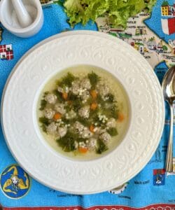 Wedding soup in a bowl