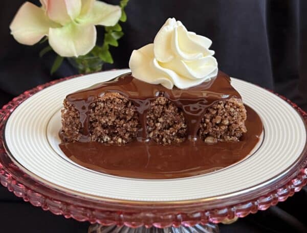 hazelnut chocolate cake on a plate