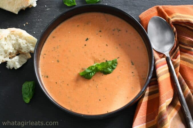 creamy tomato basil soup using a canned tomato recipe