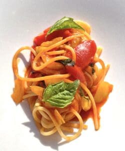 Chef Libera Iovine's spaghetti with three types of tomatoes