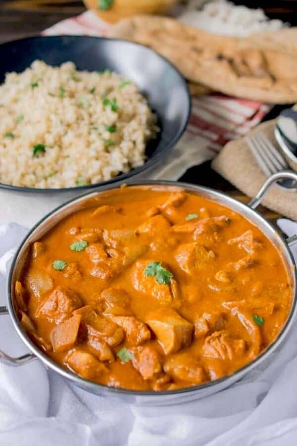 chicken tikka masala and rice using a canned tomato recipe