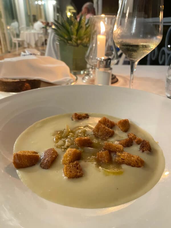 cream of fava soup at Belvedere Restaurant Ischia