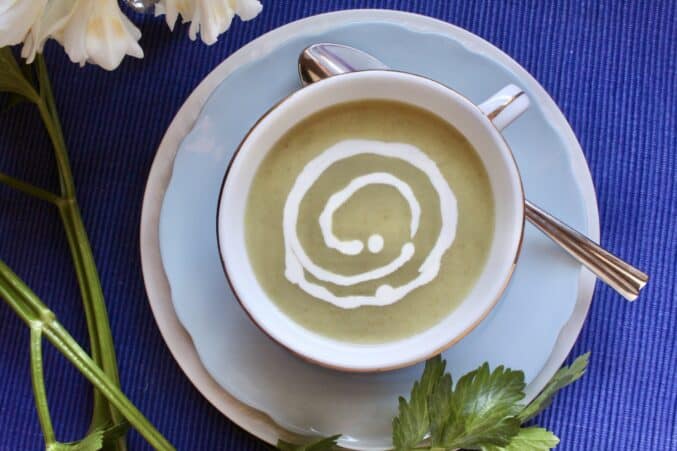 celery soup in a cup