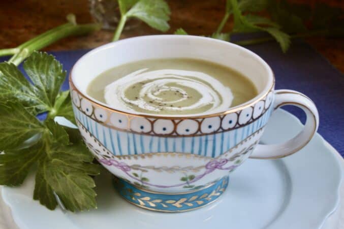 celery soup in a cup