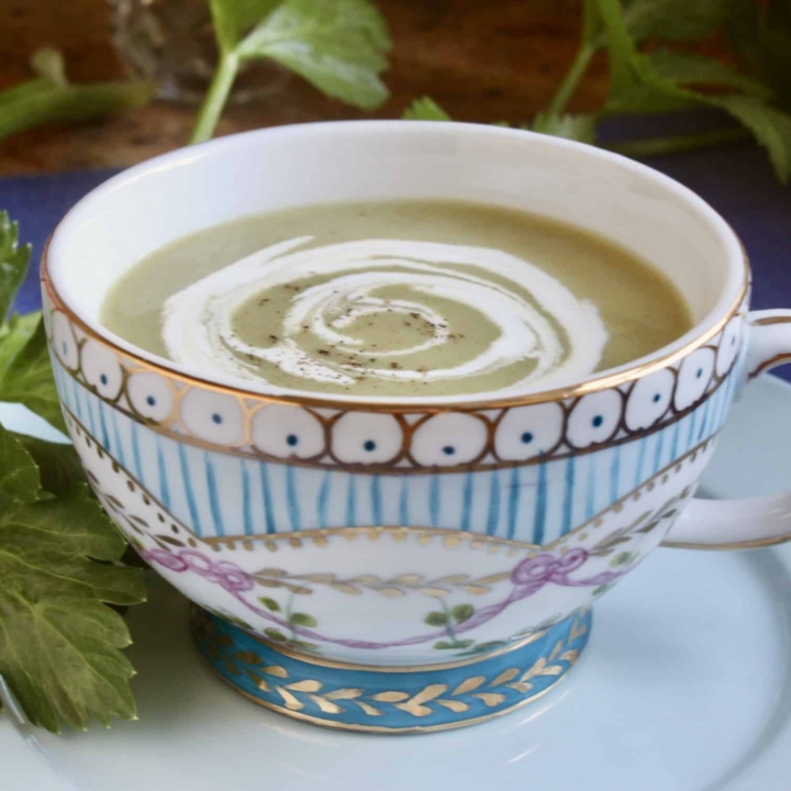 celery soup in a cup