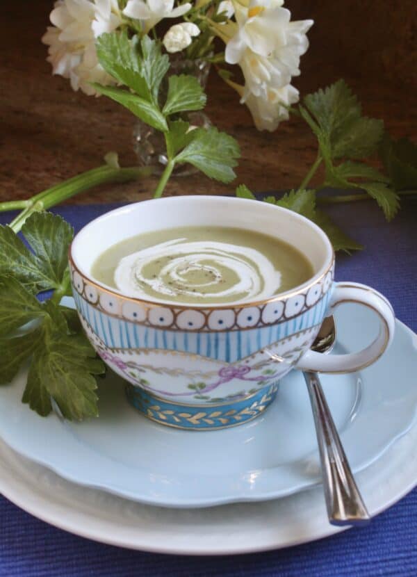 celery soup in a cup