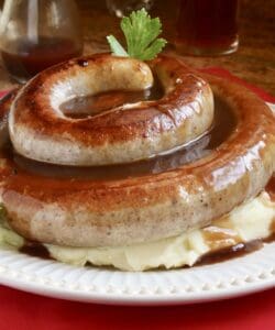 cumberland sausage ring on a plate