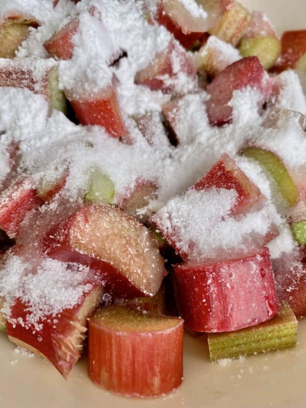 rhubarb with sugar