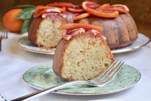 slice of blood orange cake