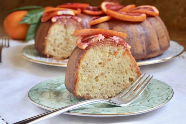 slice of blood orange cake