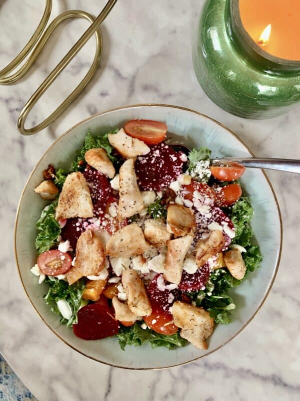 kale salad with chicken