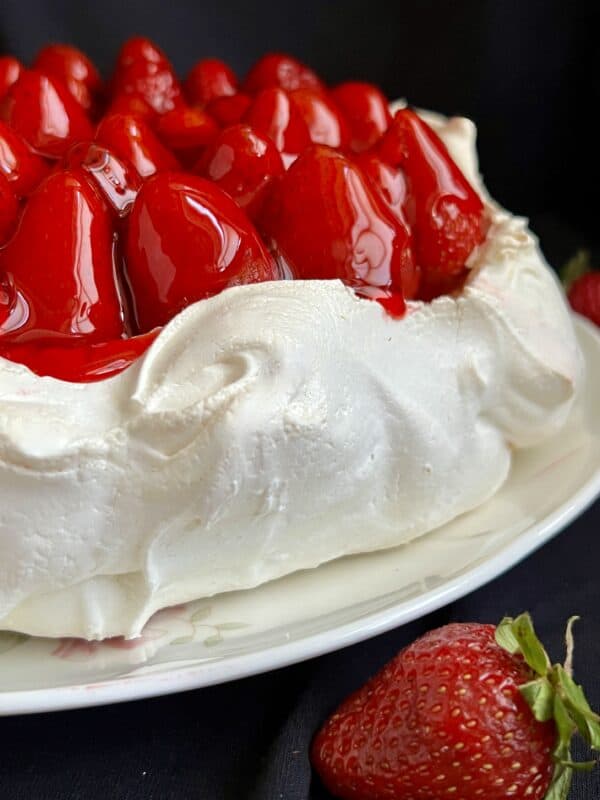strawberry dessert sideview