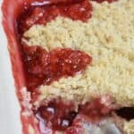 Strawberry Rhubarb Crumble (with Easy, 3 Ingredient Topping)