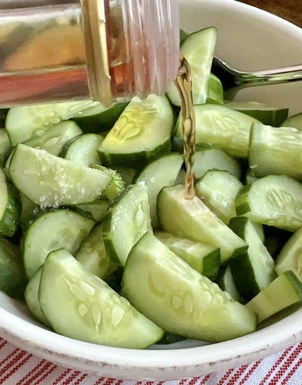 pouring on the vinegar