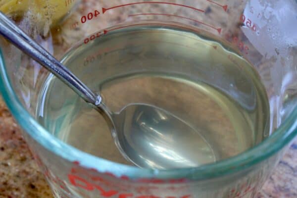 adding water