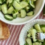 cucumber salad in bowls