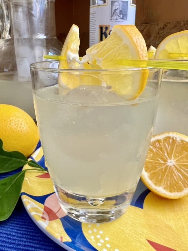 hard lemonade with clear ice ball