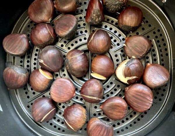 chestnuts roasting in an air fryer