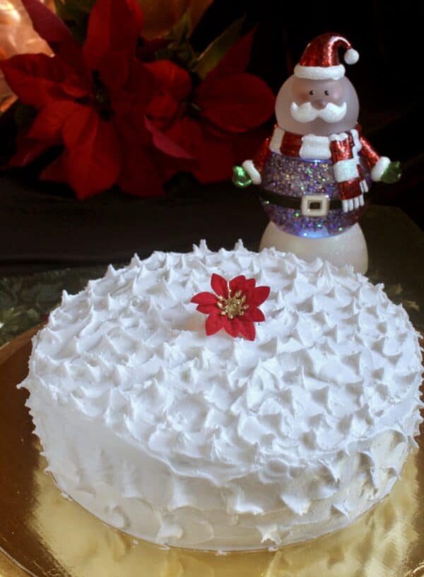 Christmas cake with santa decoration