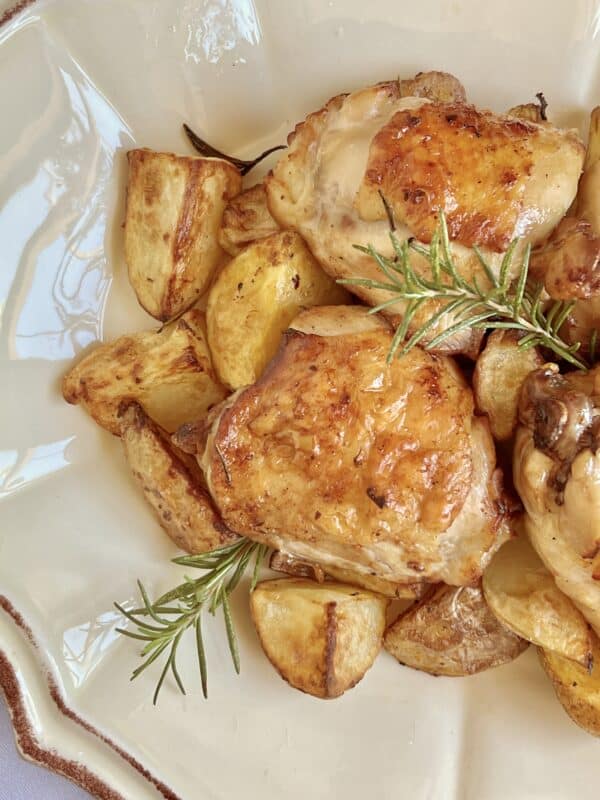 air fryer chicken thighs and potatoes