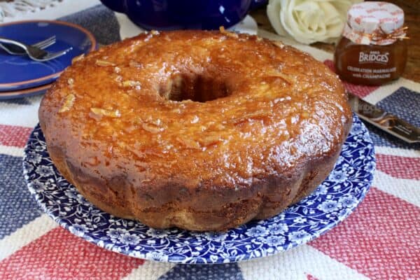 orange marmalade cake on plate