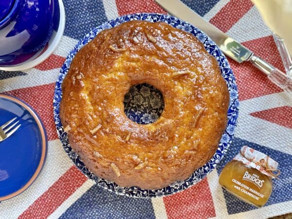 orange marmalade cake overhead