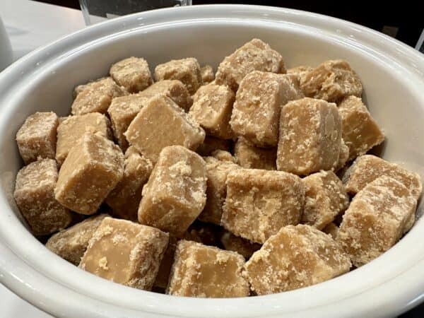 Scottish tablet in a bowl