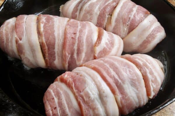 chicken breasts wrapped in bacon