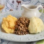 Haggis, neeps and tatties on a plate social