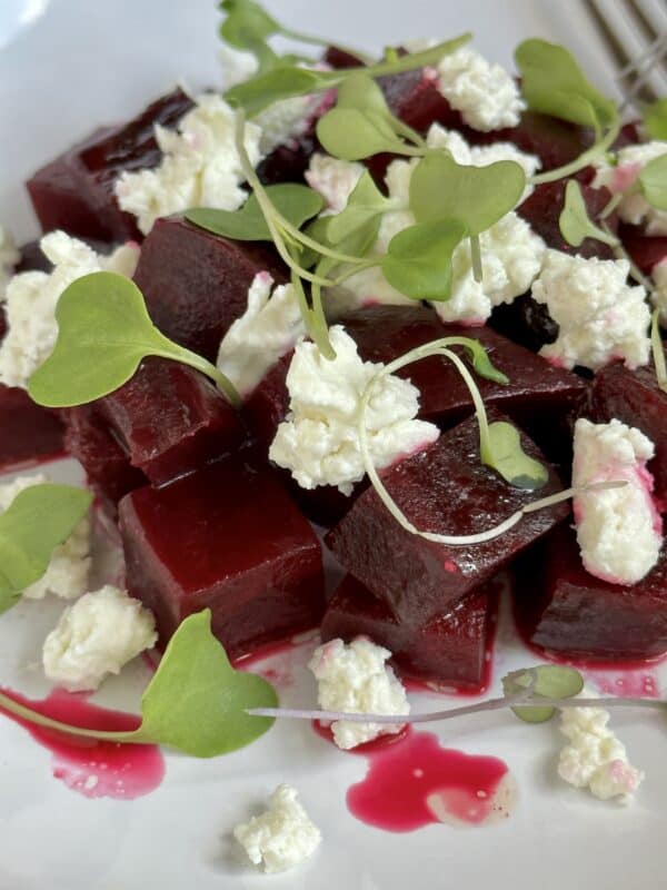 Valentine's Day salad idea of beets and goat cheese