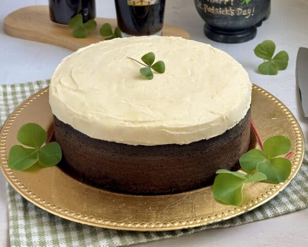 Guinness cake with clover