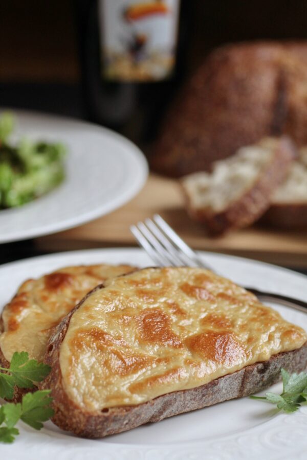 Welsh rarebit on a plate