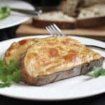 Welsh rarebit on a plate