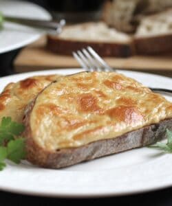 Welsh rarebit on a plate