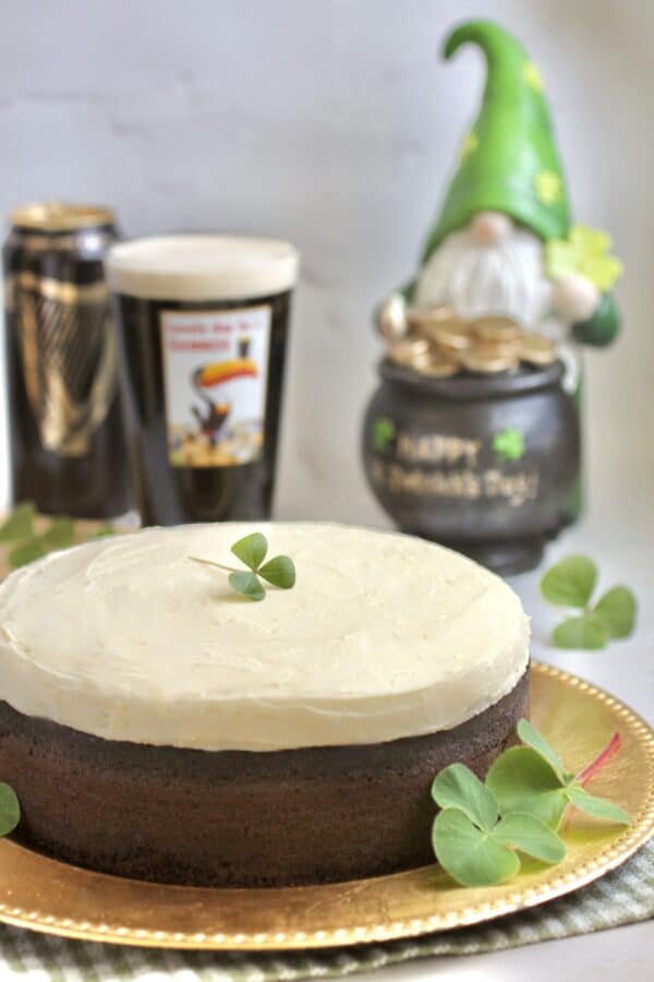 Guinness cake with clover