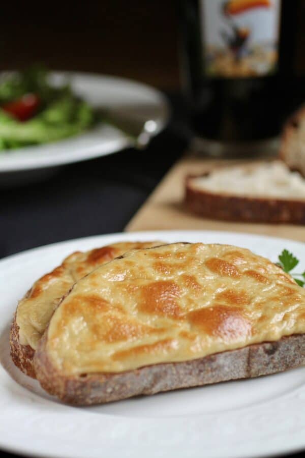 Welsh rarebit on a plate