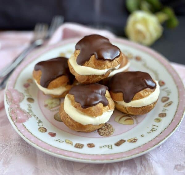 profiteroles on a plate