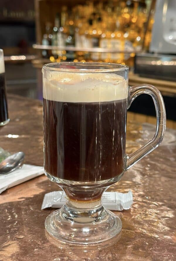 Irish coffee at a pub in Dublin