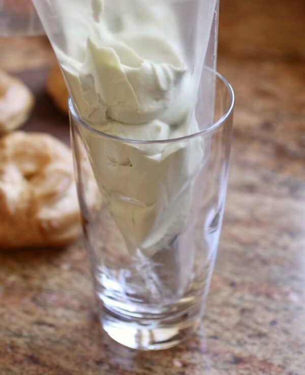 piping bag in a glass