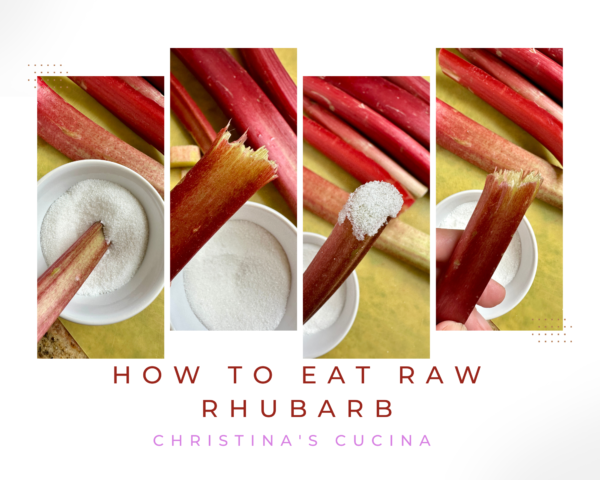 HOW TO EAT rhubarb raw collage
