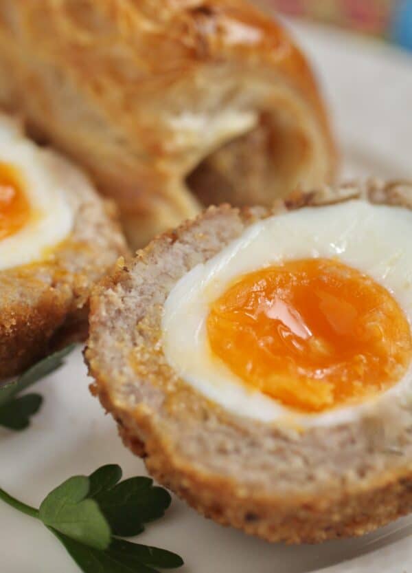 Scotch egg and sausage roll