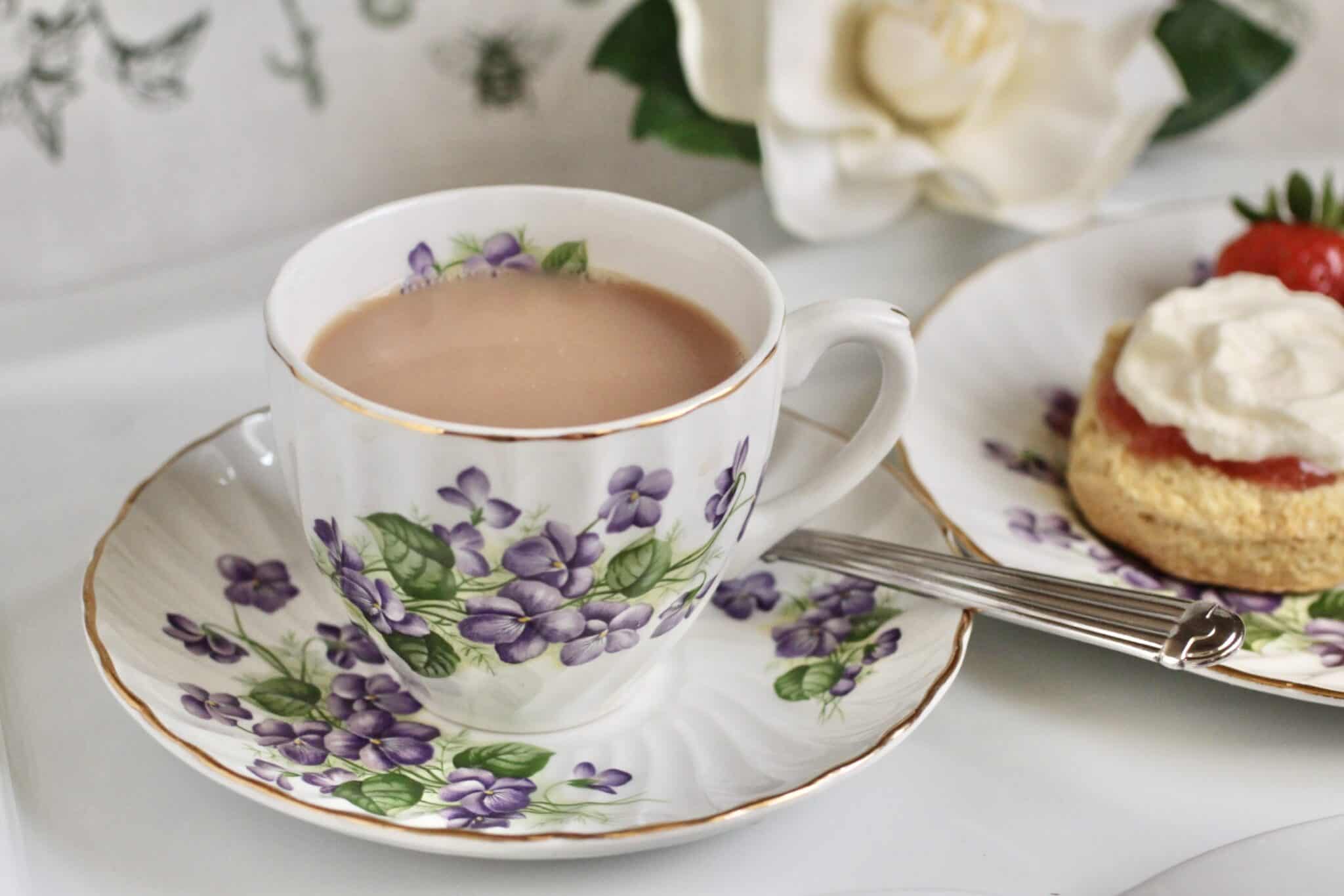 cup of tea with scone